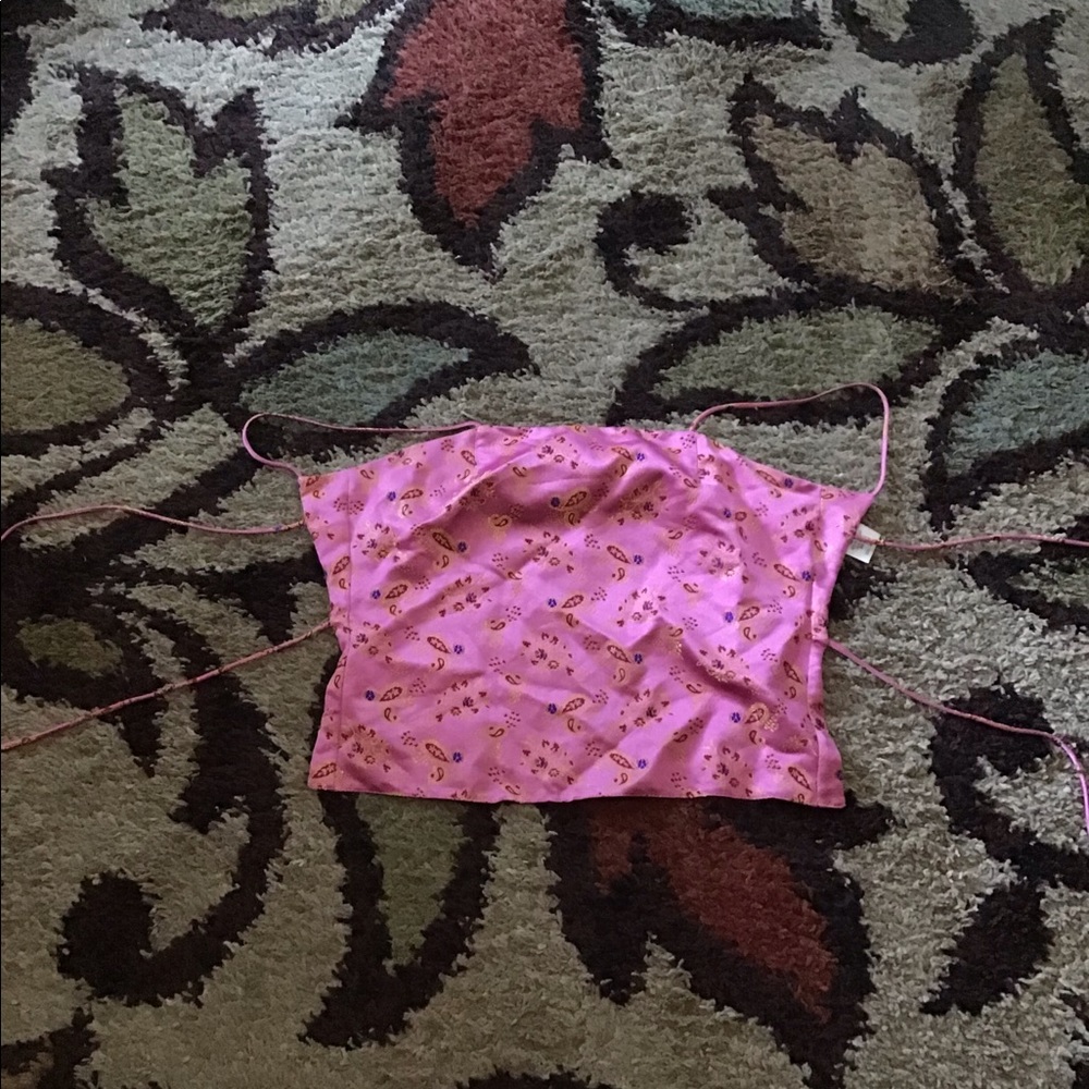 Open back pink top